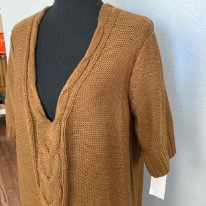 NWT Merona brown short sleeve V-neck sweater XXL